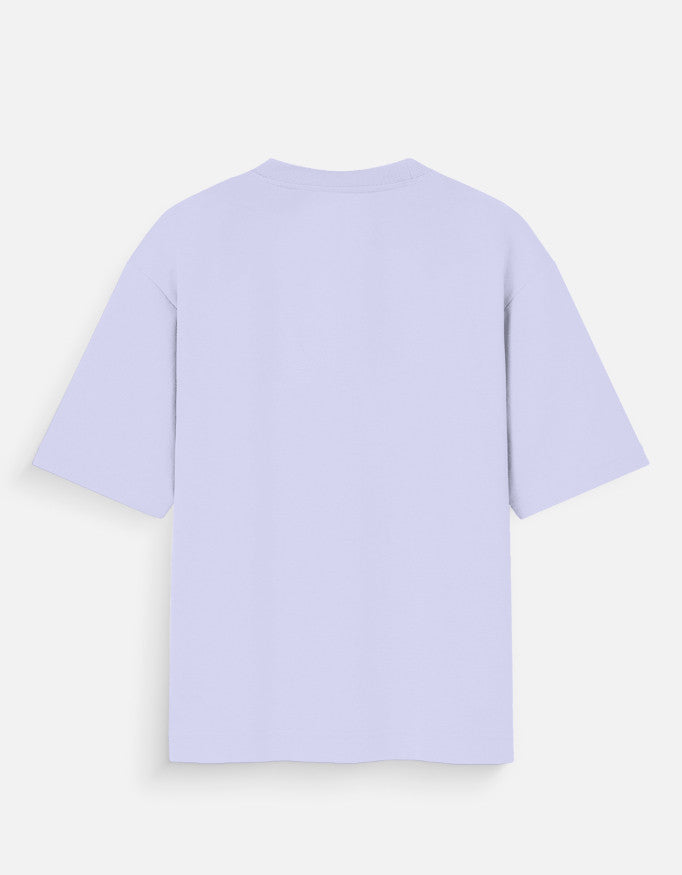 goAt kart unisex oversized streetwear t-shirt in light purple shown from the back