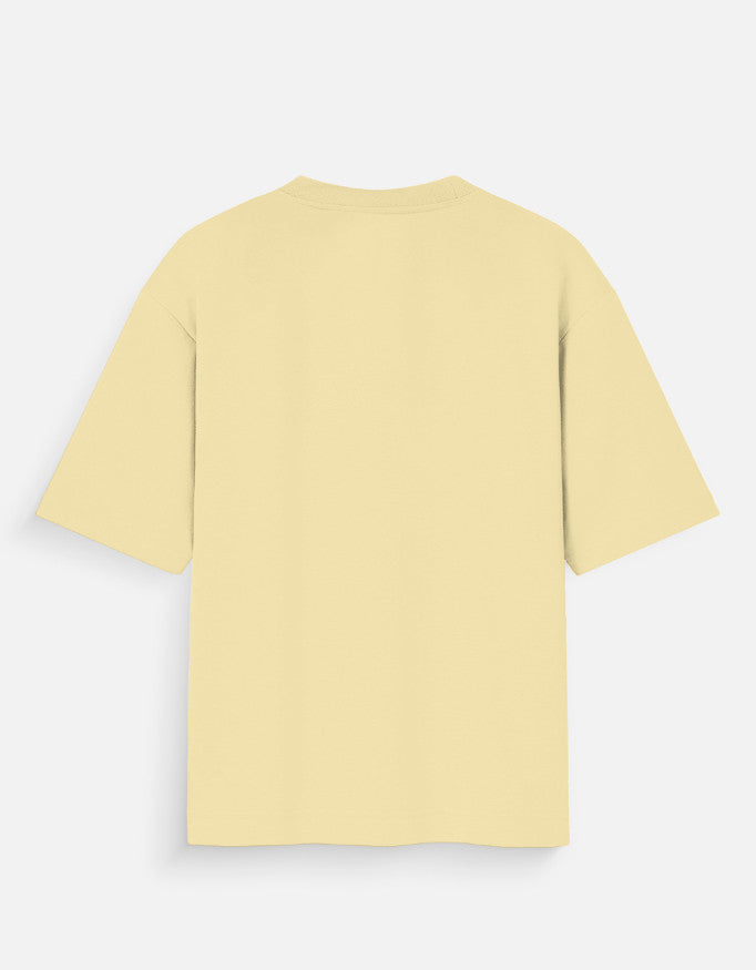 goAt kart unisex oversized streetwear t-shirt in light beige shown from the back