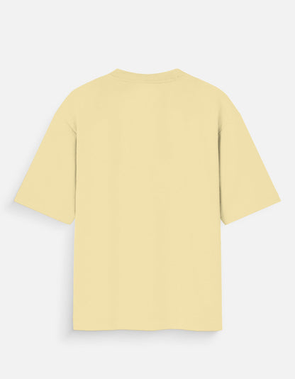 goAt kart unisex oversized streetwear t-shirt in light beige shown from the back