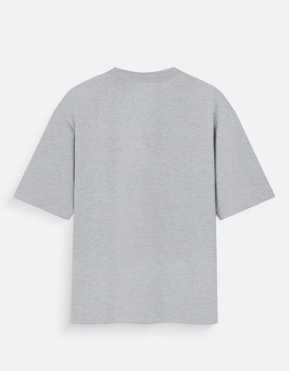 Back view of goAt kart gray unisex oversized streetwear t-shirt with loose fit and short sleeves
